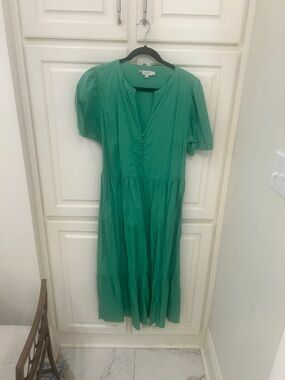 LOFT Green Midi Dress